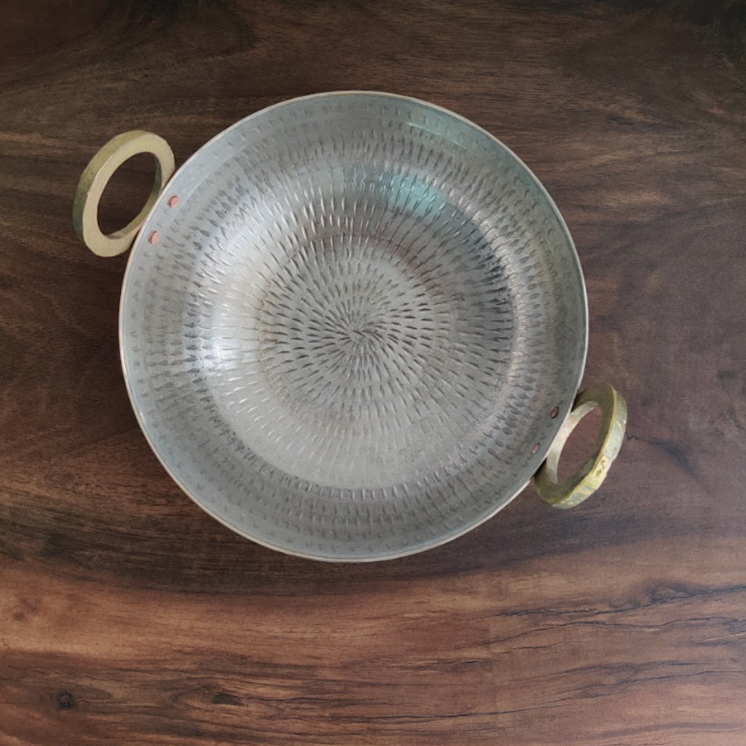 Brass Kadhai for Cooking (8 inch) with Tin Coating