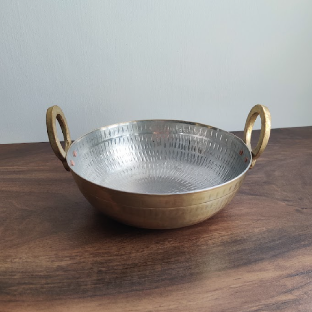 Brass Kadai With Tin Coating (9 inch) | 2 Litre