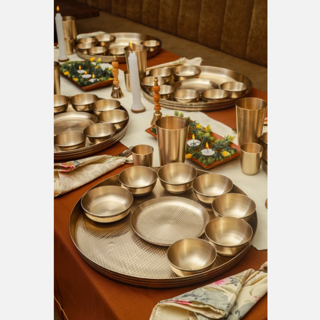Manohar Pure Kansa Rajwadi Dinner Set (16 Inch)