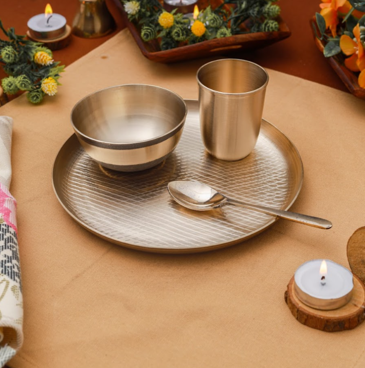 Kansa Kids Dinner Set (7 Inch)