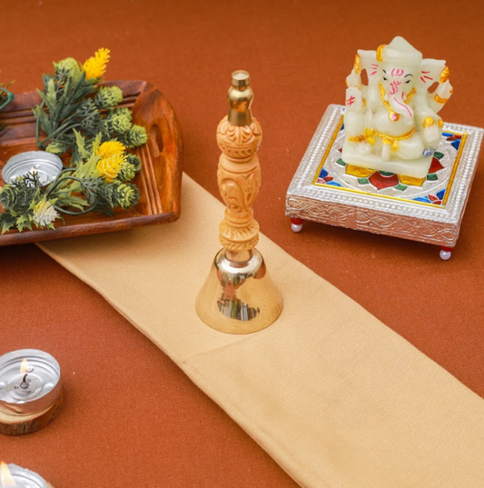 Kansa Bell (6 Inch) with Wooden Handle