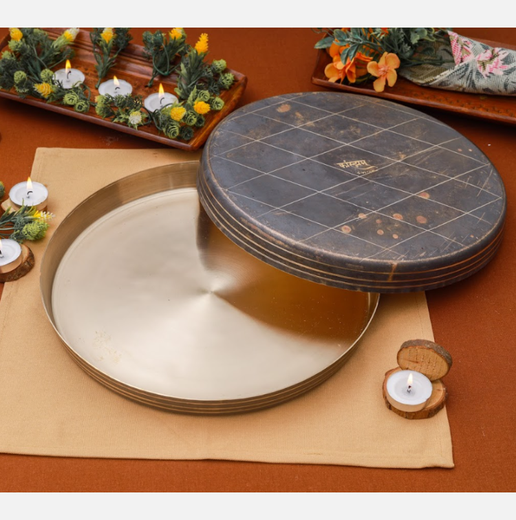 Kansa Thali Set Online Of 7 Luxury Matte (12 Inch)