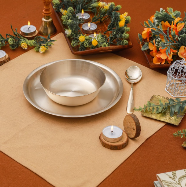 Luxury Matte Kansa Soup Bowl Set of 3 (7 Inch)