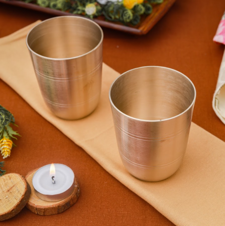 Bronze/Kansa Thali Set Of 5 pcs | Luxury Matte (12 Inch)