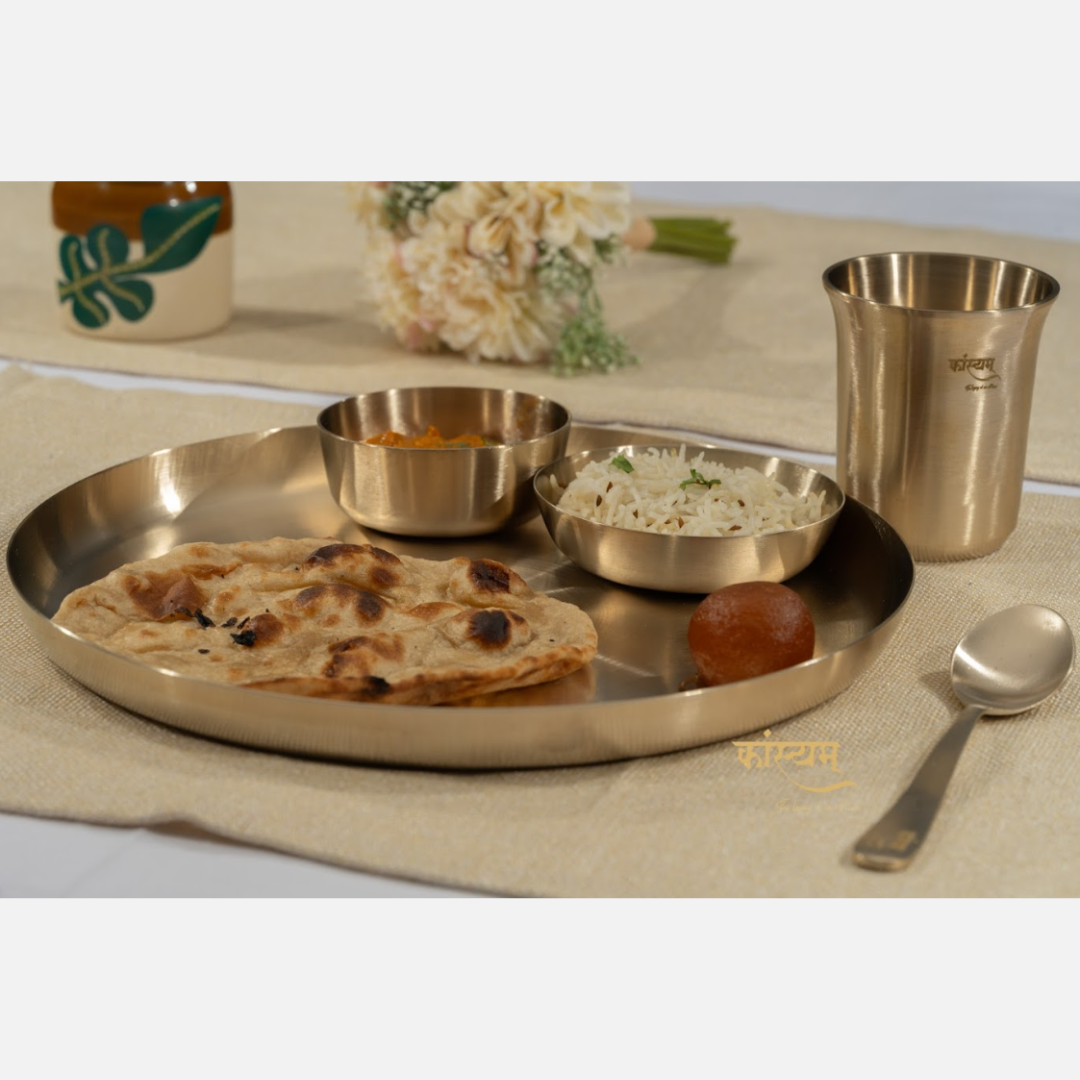 Bronze/Kansa Plate Set Online For 6 Person