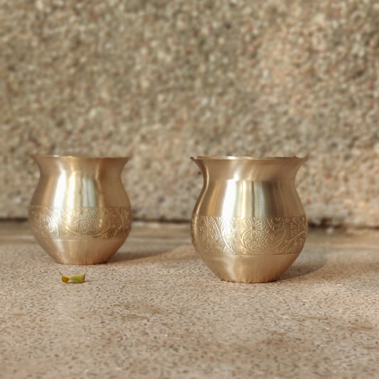 Bronze/Kansa Kalash | For Pooja or Water Storage  Set of 2