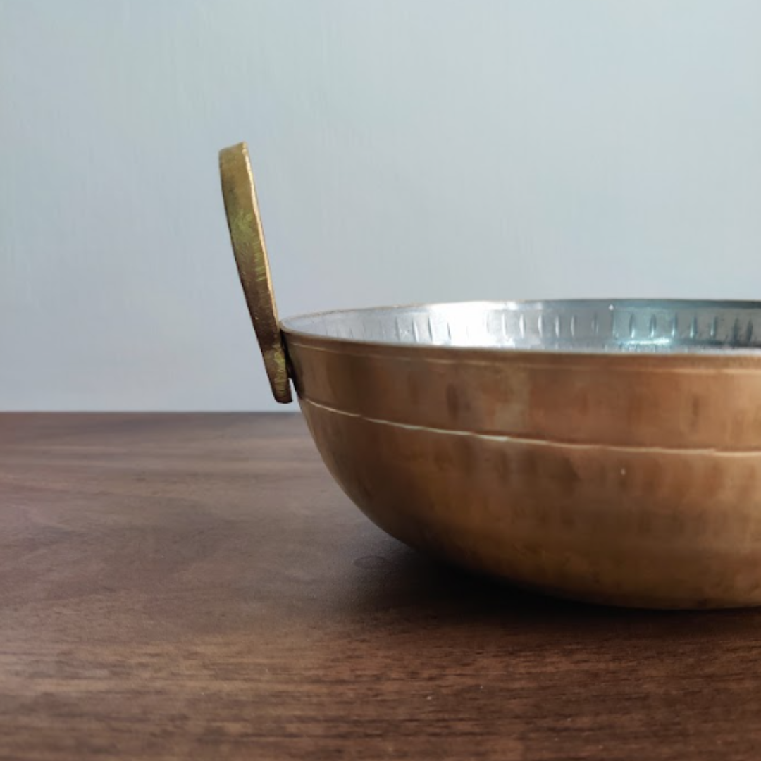 Brass Kadai for Cooking (8 inch) with Tin Coating