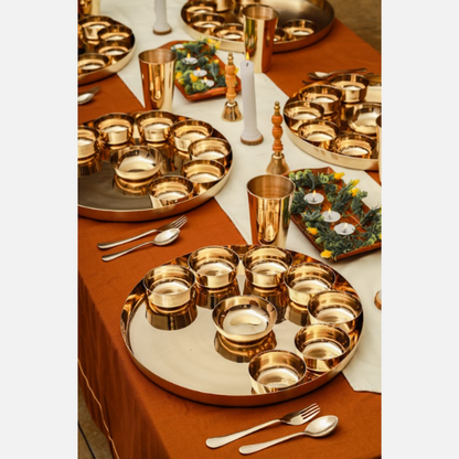 Royal Gold Kansa Maharaja Thali Set Online (16 Inch)