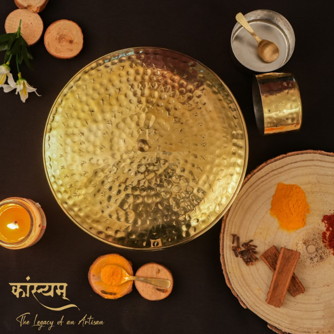 Brass Masala Box | Spice Box | 120g Capcity Golden