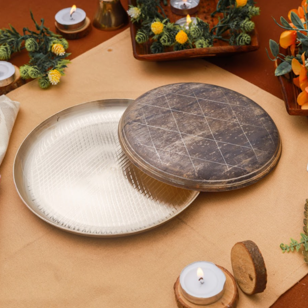 Bronze/Kansa Buffet Plate (12 Inch)