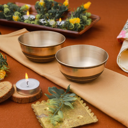 Kansa Thali Set Online Of 7 Luxury Matte (12 Inch)