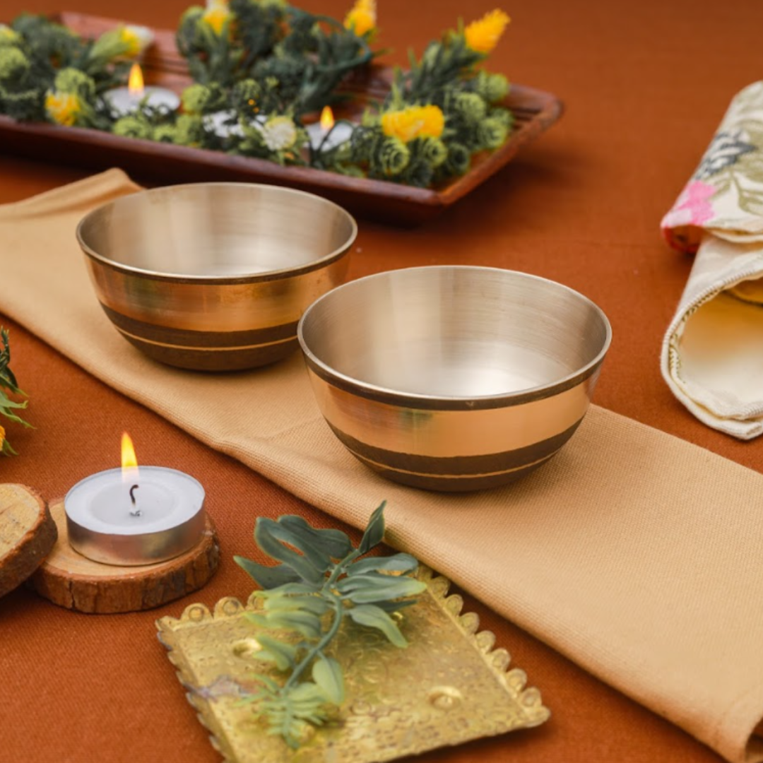 Bronze/Kansa Buffet Plate Set of 6 – Manohar (12 Inch)