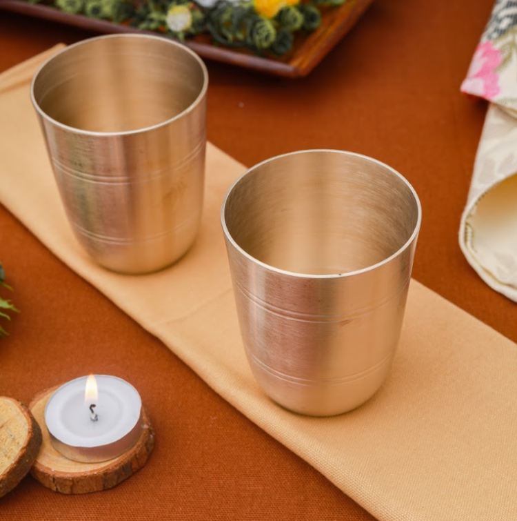 Luxury Matte Bronze/Kansa Buffet Set Of 5  (11 Inch)
