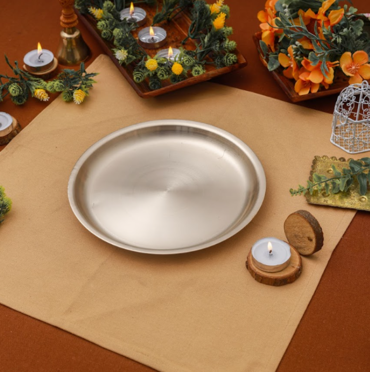 Luxury Matte Bronze/Kansa Side Edge Plate (7 Inch)