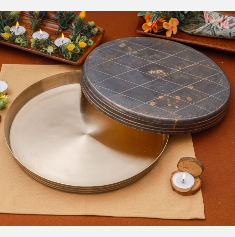 Bronze/Kansa Thali Set Of 5 | Luxury Matte (11 Inch)