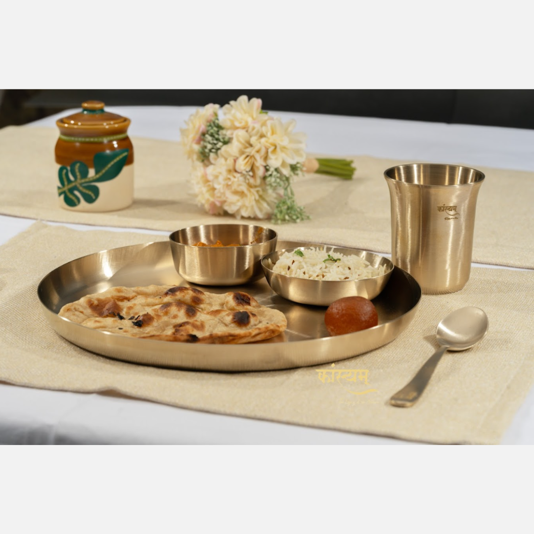 Bronze/Kansa Plate Set Online For 6 Person