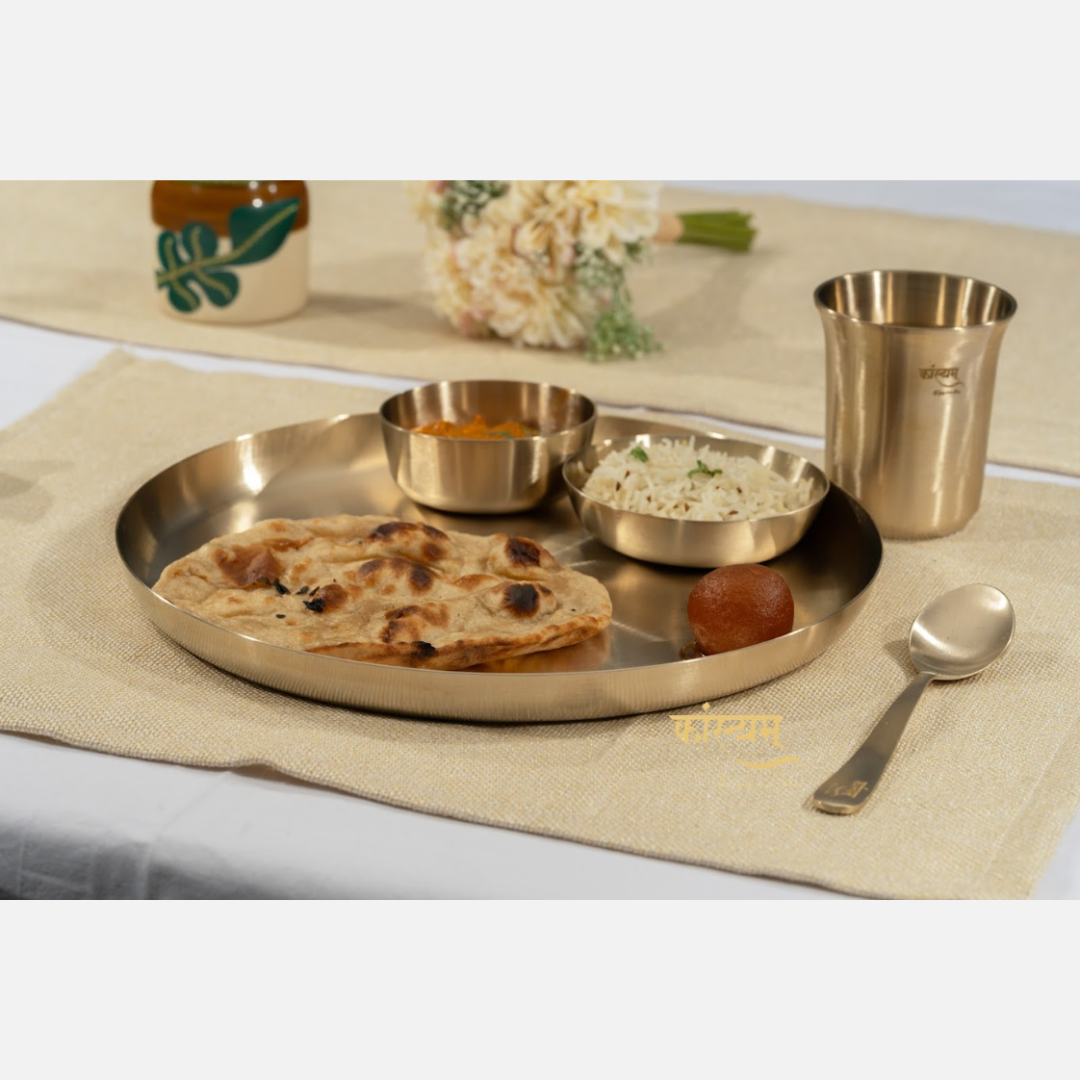 Bronze/Kansa Plate Set Online For 6 Person