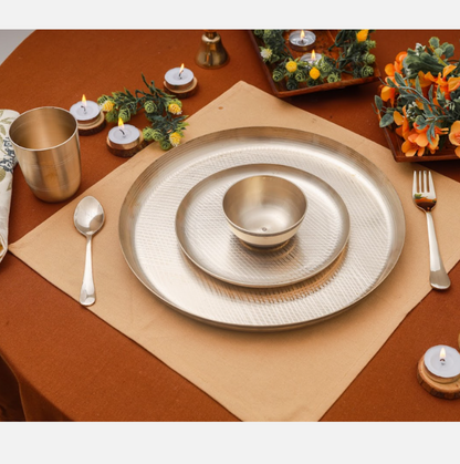 Manohar Bronze/Kansa Buffet Platters Set Of 6 (11 Inch)